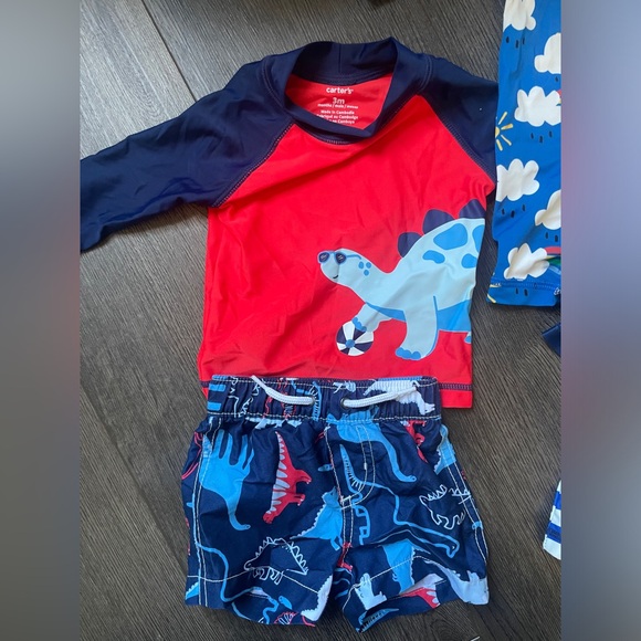 Hanna Anderson and Carters baby boy swimsuit bundle of 3! Sized 0-3 months - Picture 2 of 4